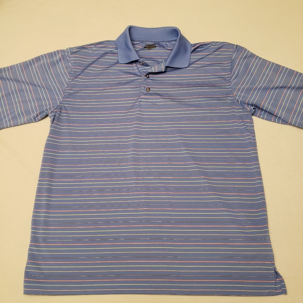 Men's Lone Cypress Pebble Beach Striped Golf Shirt Size M - Picture 5 of 11